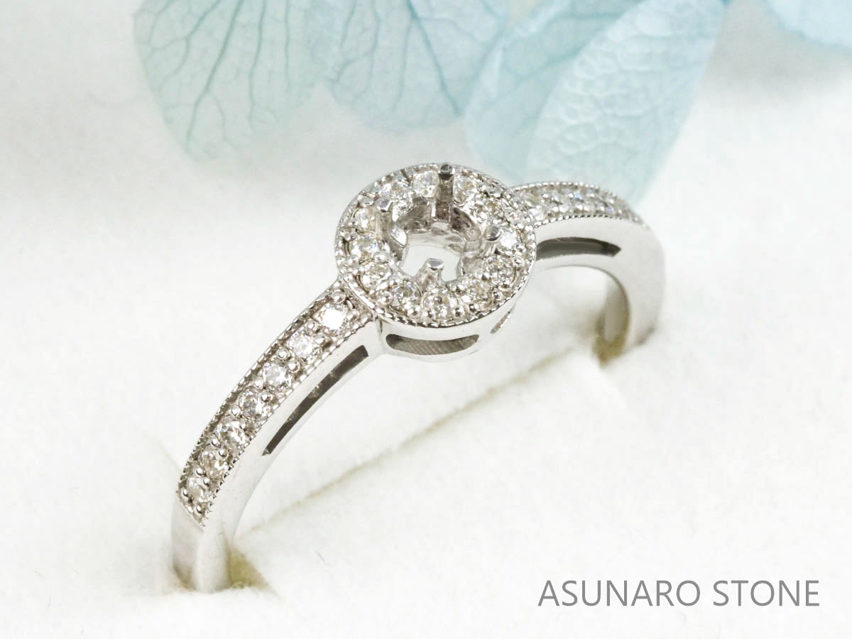 【お仕立て用】空枠番号：2521C　3mm用　リング枠　取り巻き【オーダージュエリー用】