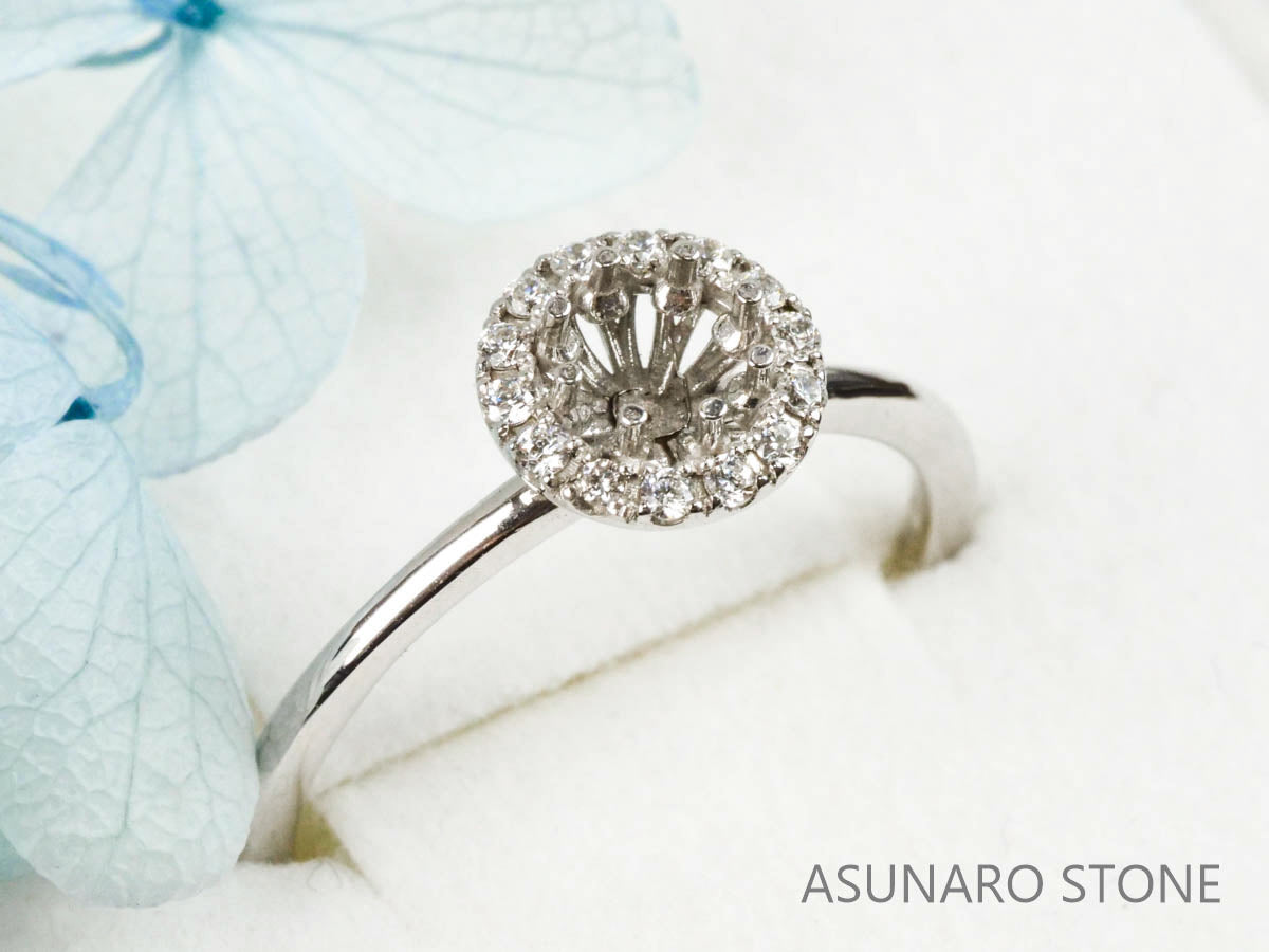 【お仕立て用】空枠番号：2760C　4mm用　リング枠　取り巻き【オーダージュエリー用】