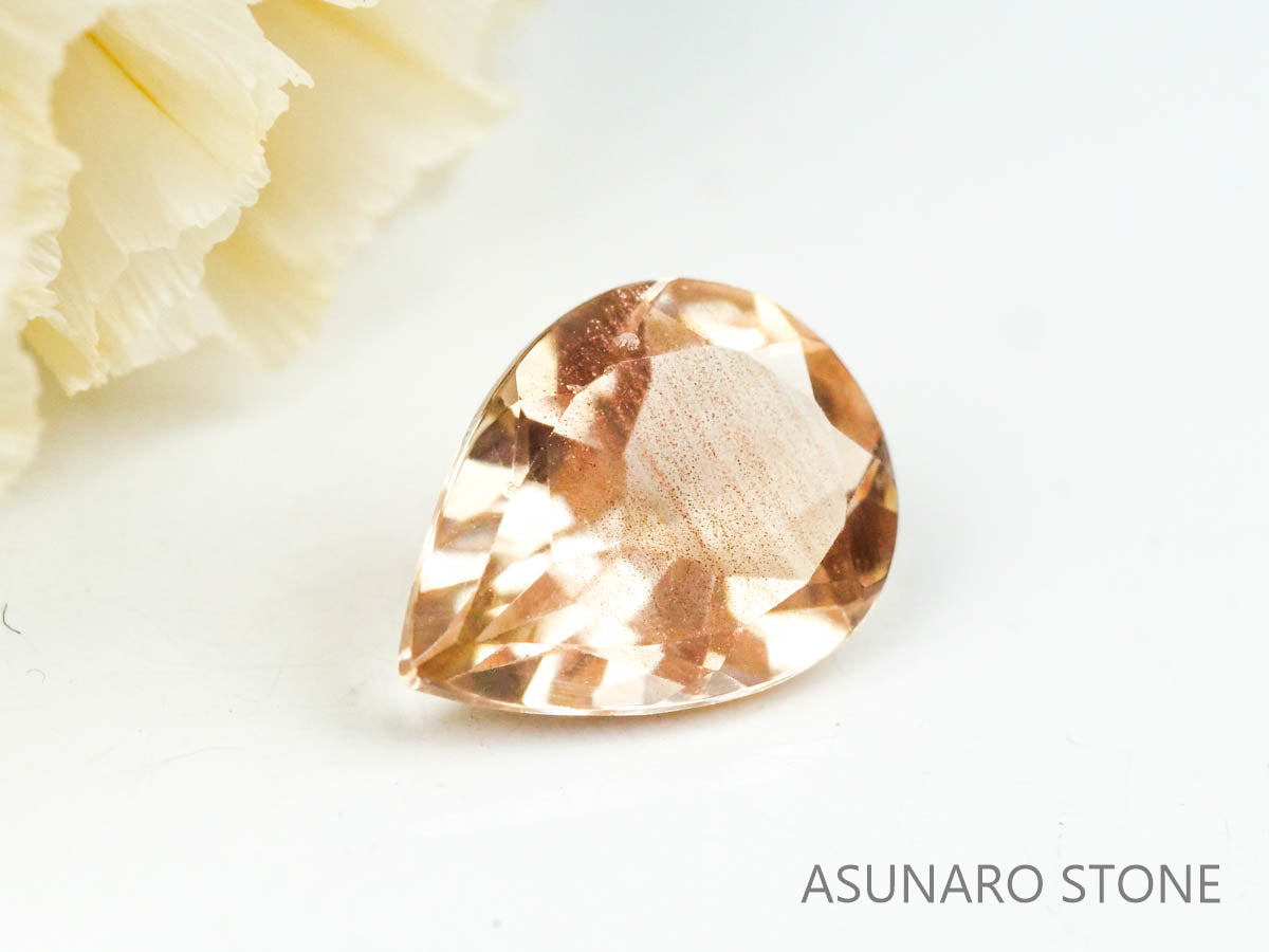 オレゴンサンストーン　ペアシェイプ　アメリカ産 0.86ct【221130-1242】