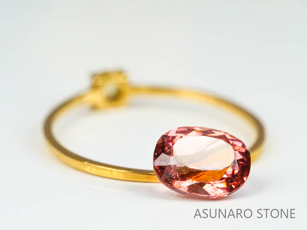 オレンジピンクトルマリン　オーバルカット　ルワンダ産　　1.24ct【221214-1252】