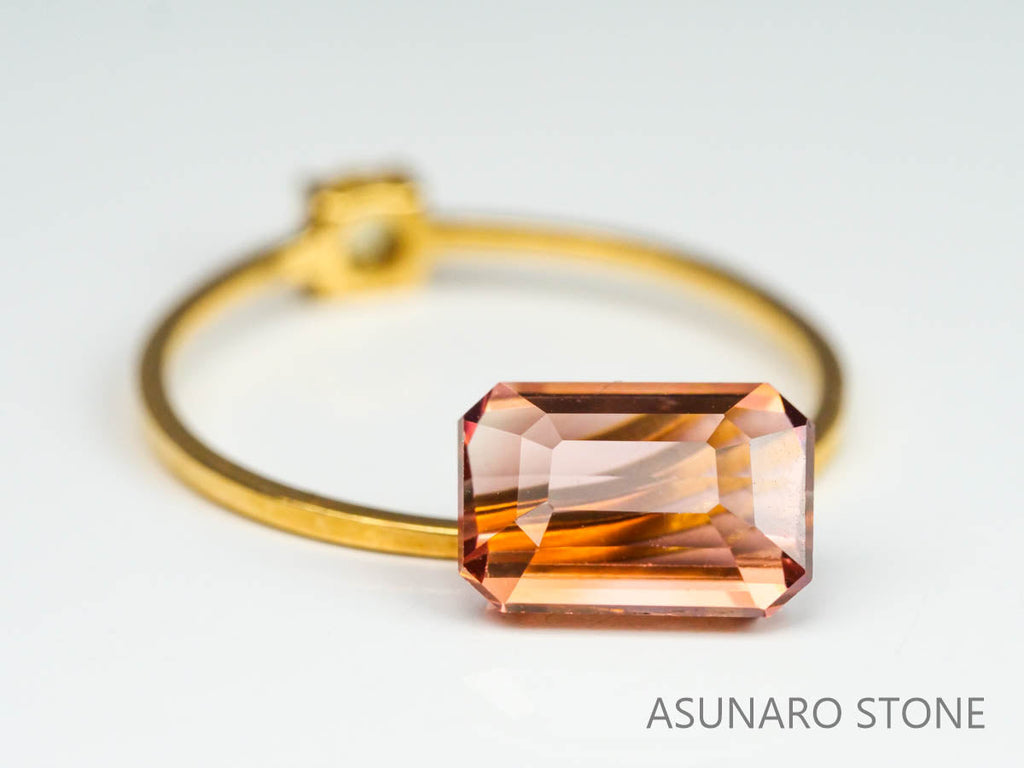 オレンジピンクトルマリン　エメラルドカット　ルワンダ産　　1.96ct【221214-1253】