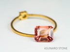 オレンジピンクトルマリン　エメラルドカット　ルワンダ産　　1.53ct【221214-1254】