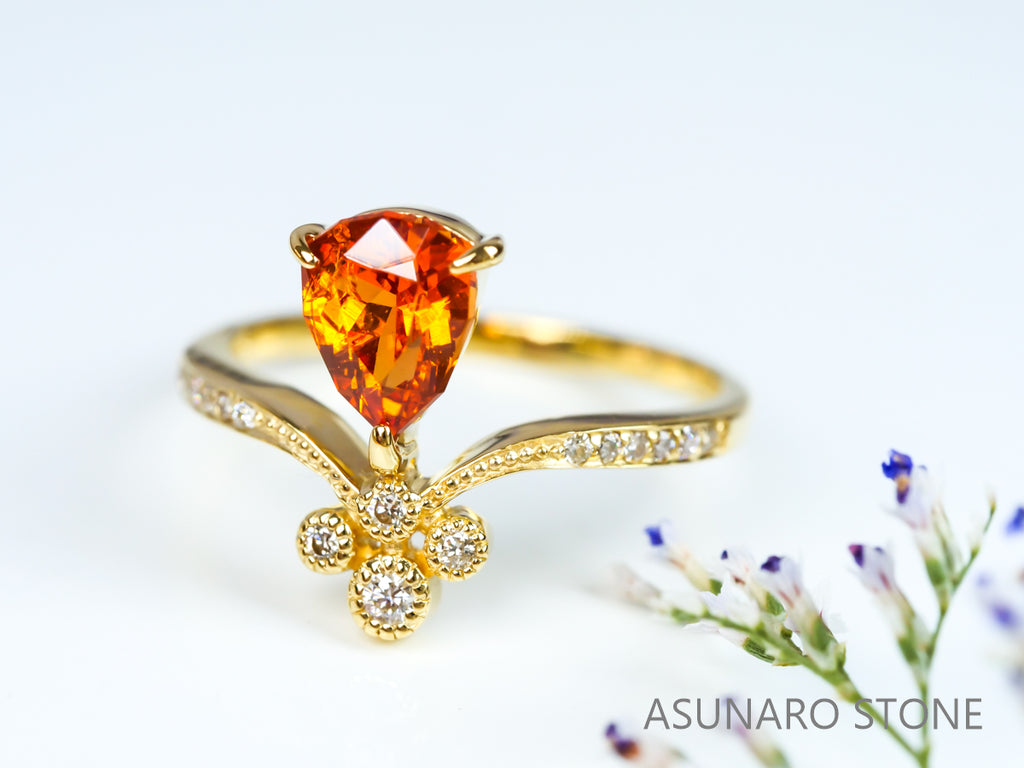 【お仕立て用】空枠番号：4107C リング枠　V字枠【オーダージュエリー用】