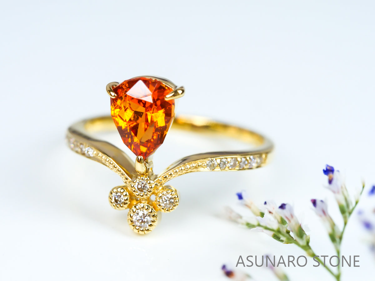 【お仕立て用】空枠番号：4107C リング枠　V字枠【オーダージュエリー用】