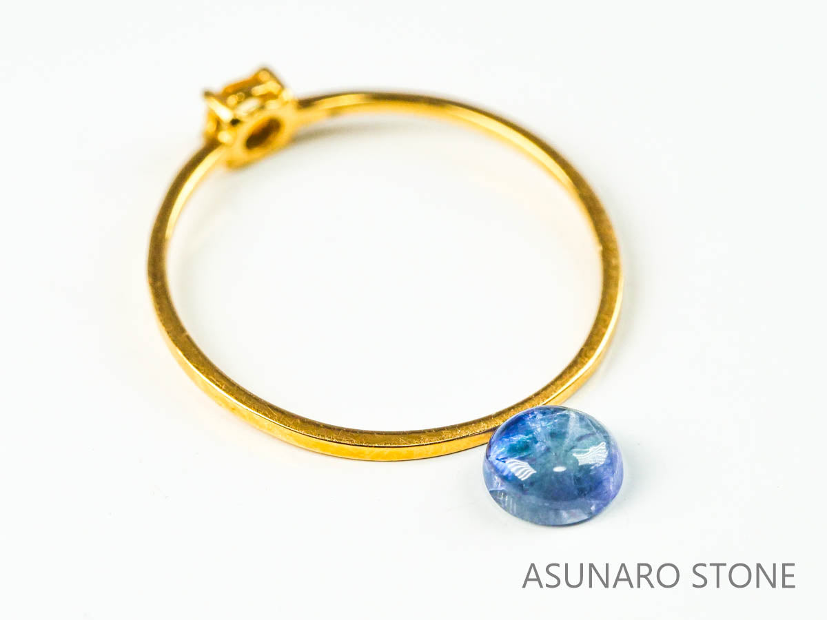 バイカラーゾイサイト（タンザナイト）  カボション　タンザニア産　　0.60ct【221130-1270】