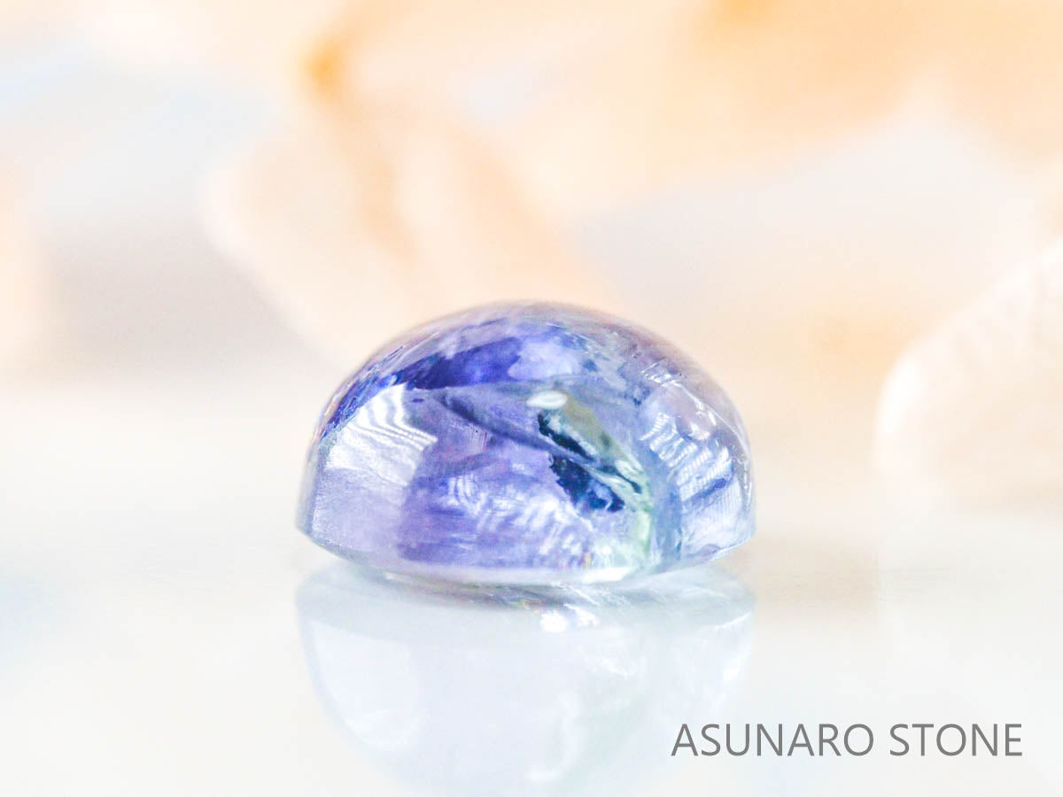 バイカラーゾイサイト（タンザナイト）  カボション　タンザニア産　　1.34ct【221130-1271】