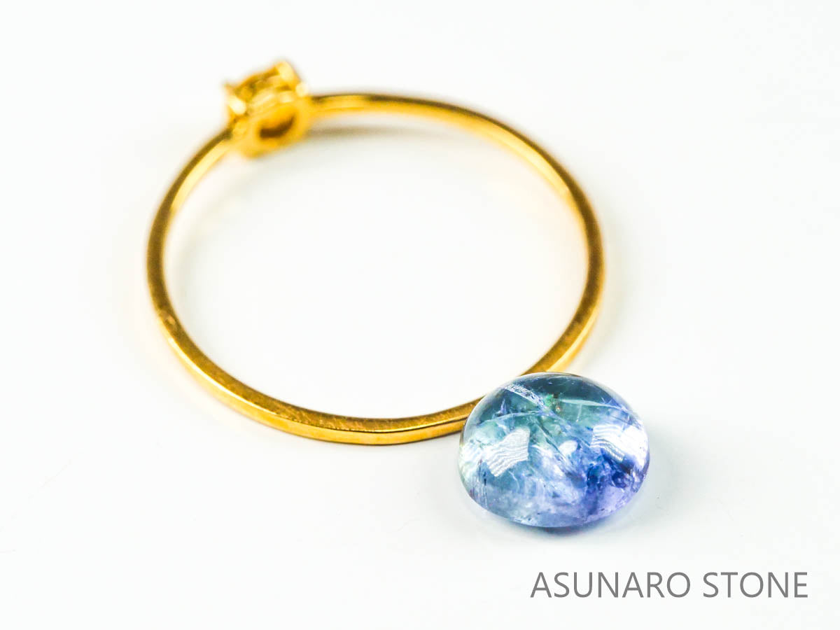 バイカラーゾイサイト（タンザナイト）  カボション　タンザニア産　　1.77ct【221130-1272】