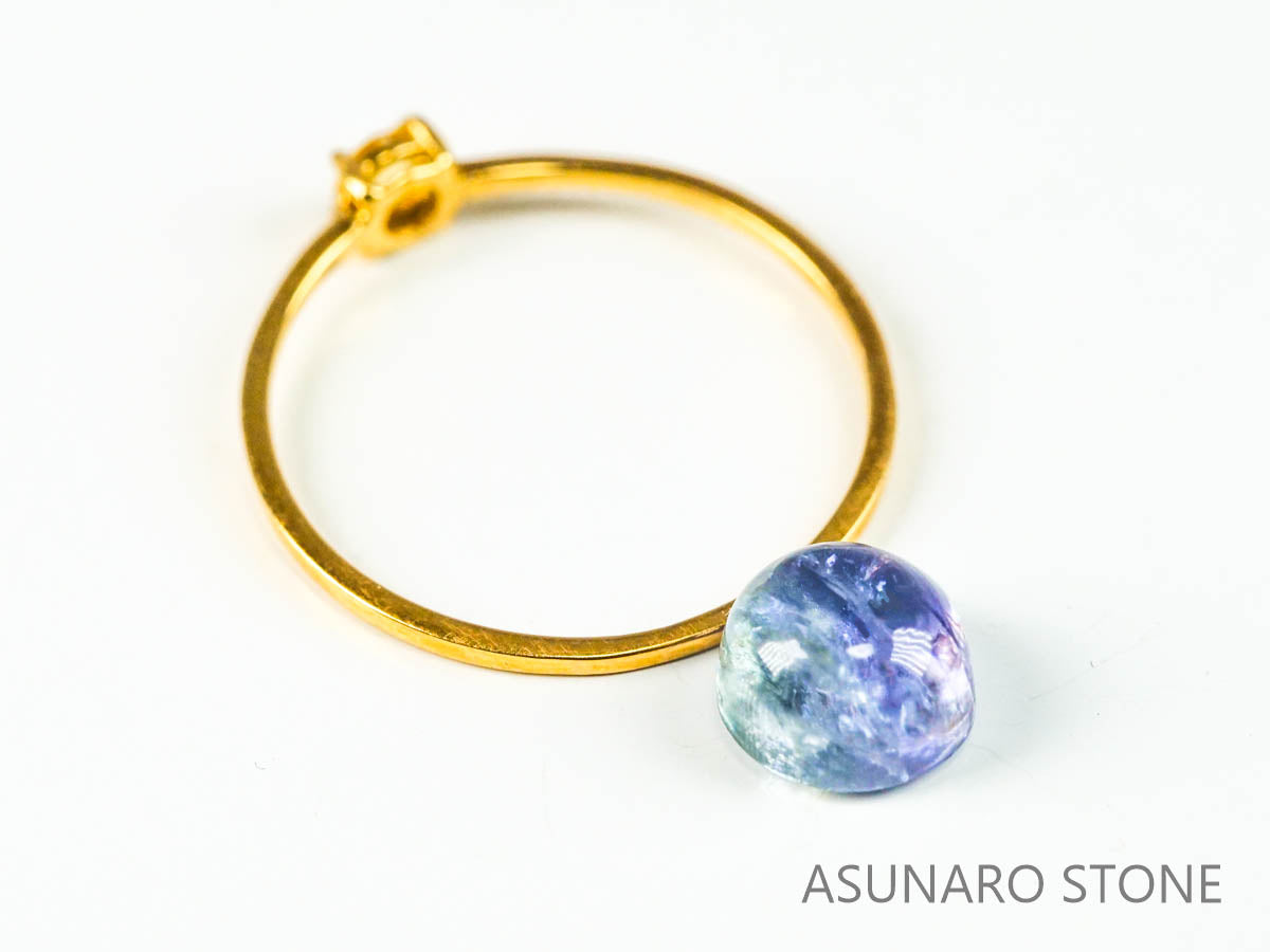 バイカラーゾイサイト（タンザナイト）  カボション　タンザニア産　　2.08ct【221130-1275】