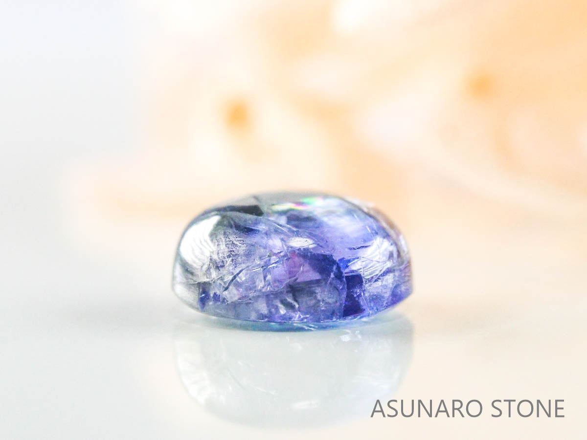 バイカラーゾイサイト（タンザナイト）  カボション　タンザニア産　　1.64ct【221130-1276】