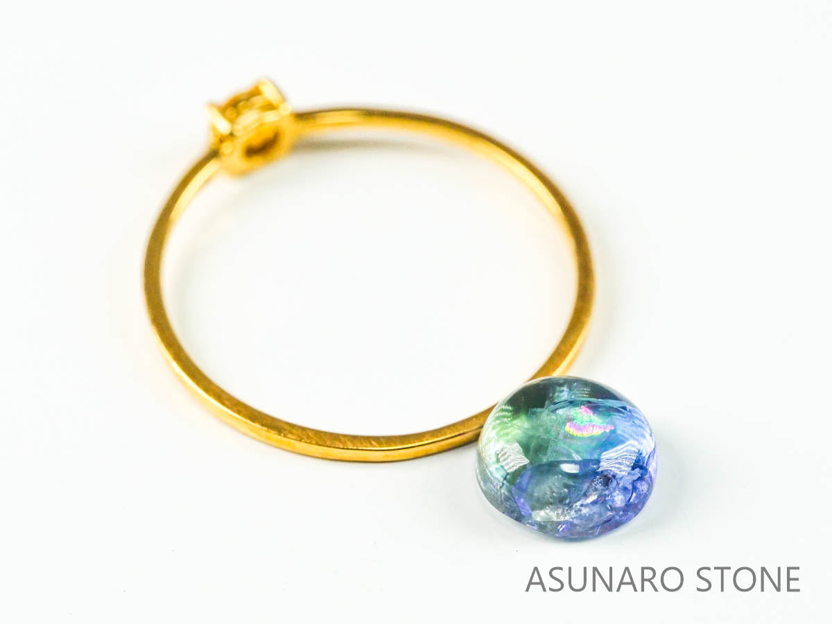 バイカラーゾイサイト（タンザナイト）  カボション　タンザニア産　　1.64ct【221130-1276】