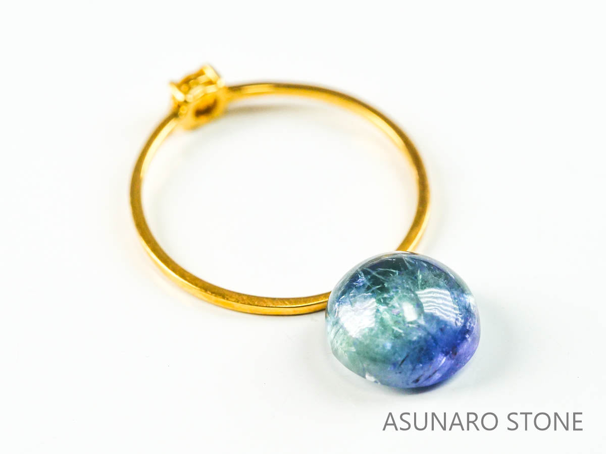 バイカラーゾイサイト（タンザナイト）  カボション　タンザニア産　　3.66ct【221130-1277】