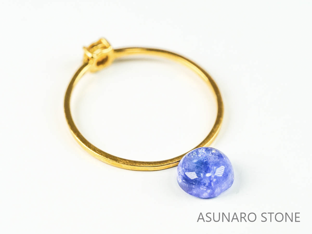 バイカラーゾイサイト（タンザナイト）  カボション　タンザニア産　　1.22ct【221130-1278】