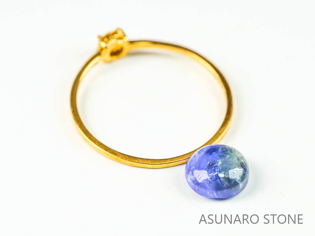 バイカラーゾイサイト（タンザナイト）  カボション　タンザニア産　　1.40ct【221130-1279】