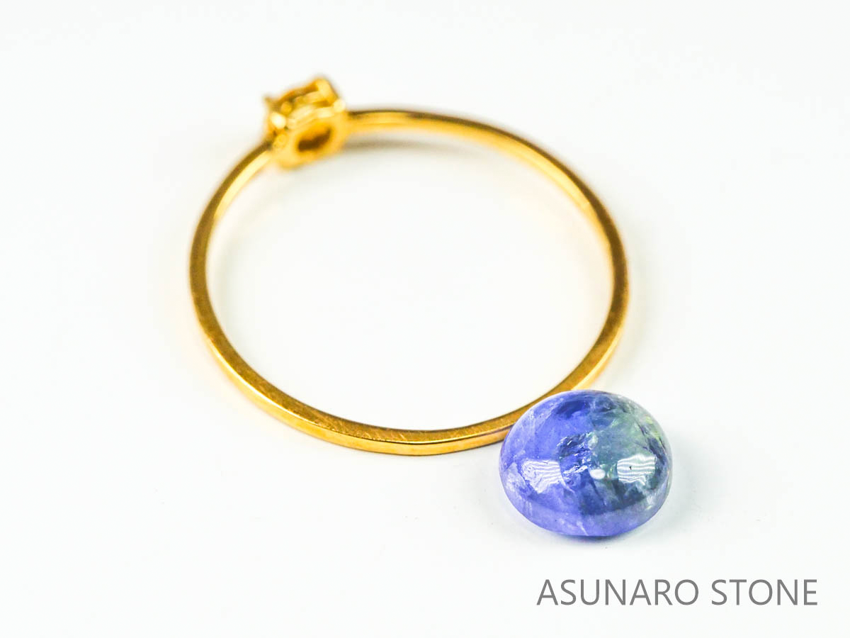 バイカラーゾイサイト（タンザナイト）  カボション　タンザニア産　　1.40ct【221130-1279】