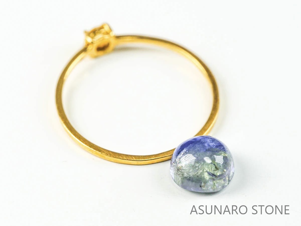 バイカラーゾイサイト（タンザナイト）  カボション　タンザニア産　　1.76ct【221130-1280】