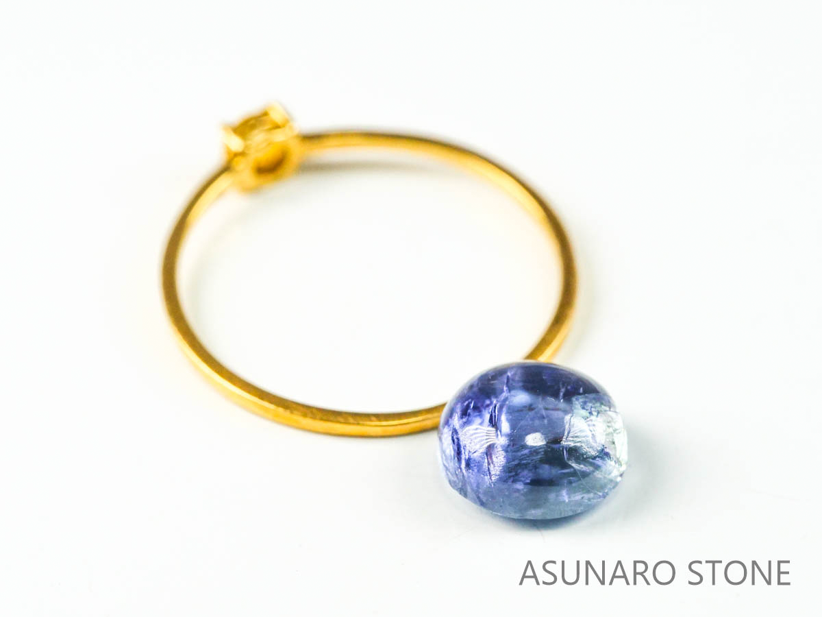 バイカラーゾイサイト（タンザナイト）  カボション　タンザニア産　　2.55ct【221130-1281】