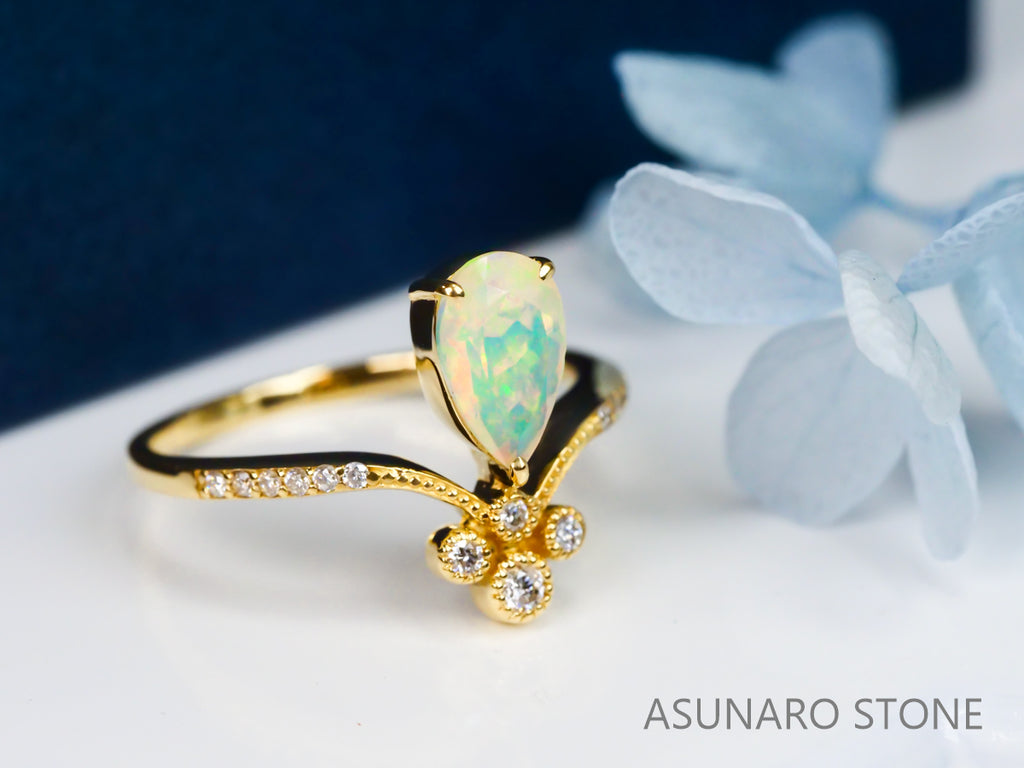 【お仕立て用】空枠番号：4107C リング枠　V字枠【オーダージュエリー用】