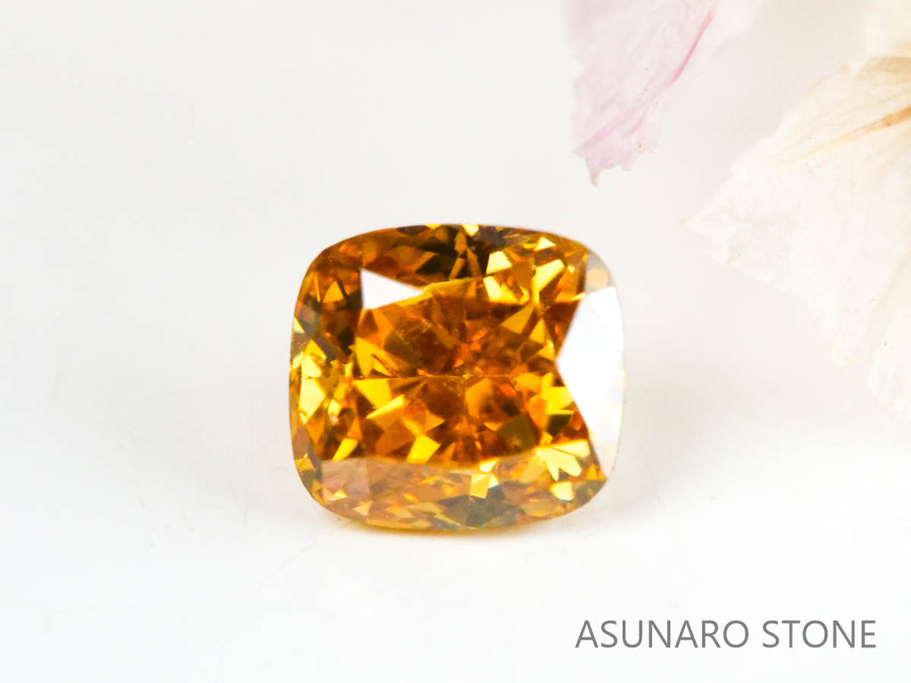 オレンジダイヤモンド 　クッションカット　0.18ct【230125-1329】