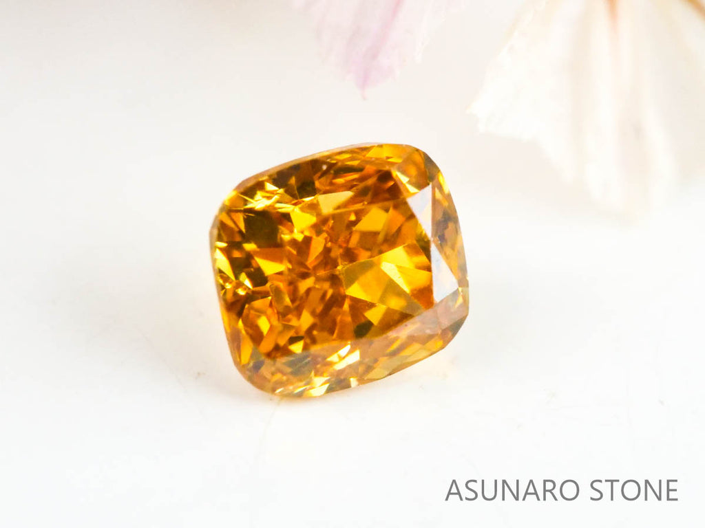 オレンジダイヤモンド 　クッションカット　0.18ct【230125-1329】