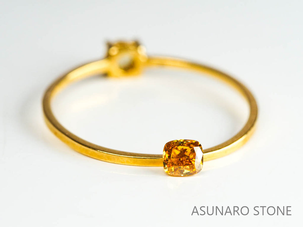 オレンジダイヤモンド 　クッションカット　0.18ct【230125-1329】