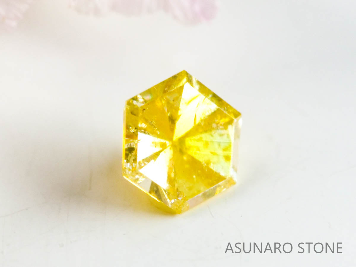 イエローダイヤモンド 　ヘキサゴンカット　0.14ct【230125-1330】