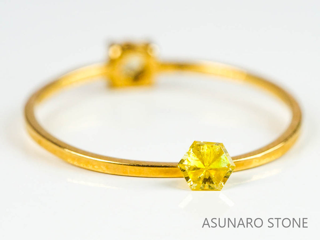 イエローダイヤモンド 　ヘキサゴンカット　0.14ct【230125-1330】