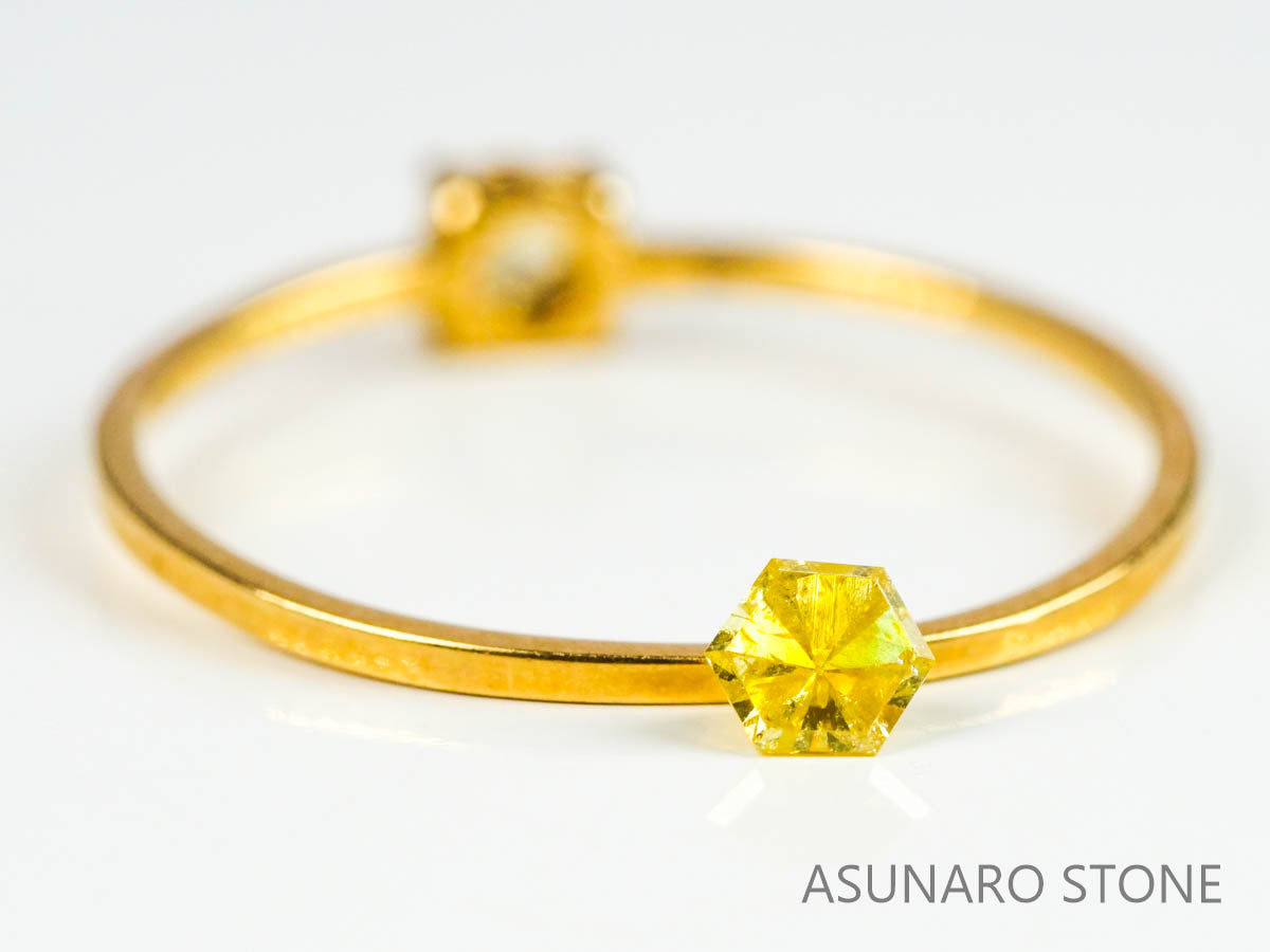 イエローダイヤモンド 　ヘキサゴンカット　0.14ct【230125-1330】