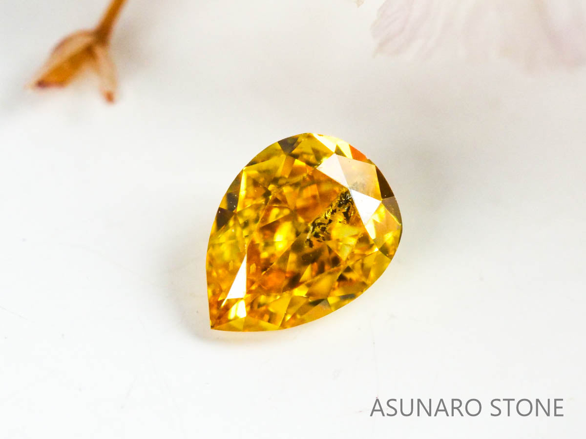 イエローダイヤモンド 　ペアシェイプ　0.15ct【230125-1332】