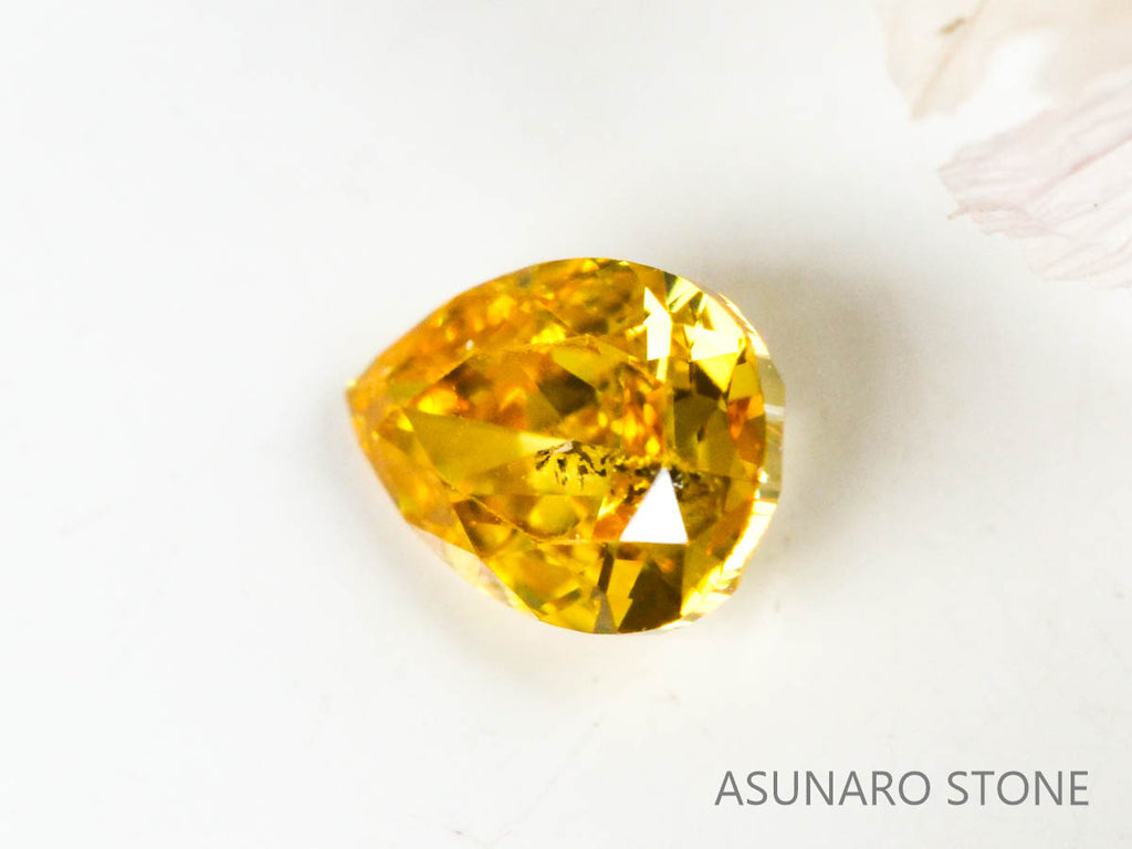 イエローダイヤモンド 　ペアシェイプ　0.15ct【230125-1332】