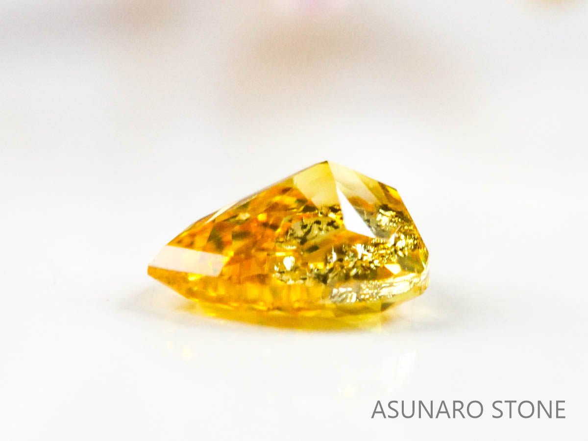 イエローダイヤモンド 　ペアシェイプ　0.15ct【230125-1332】