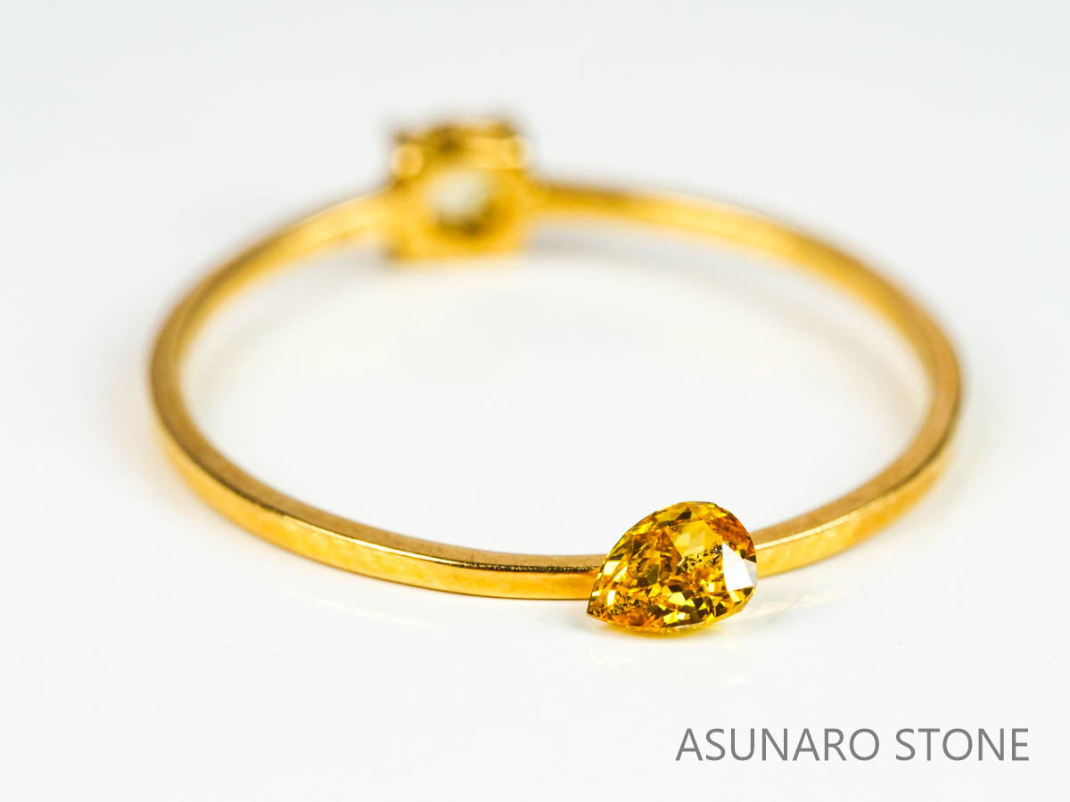 イエローダイヤモンド 　ペアシェイプ　0.15ct【230125-1332】