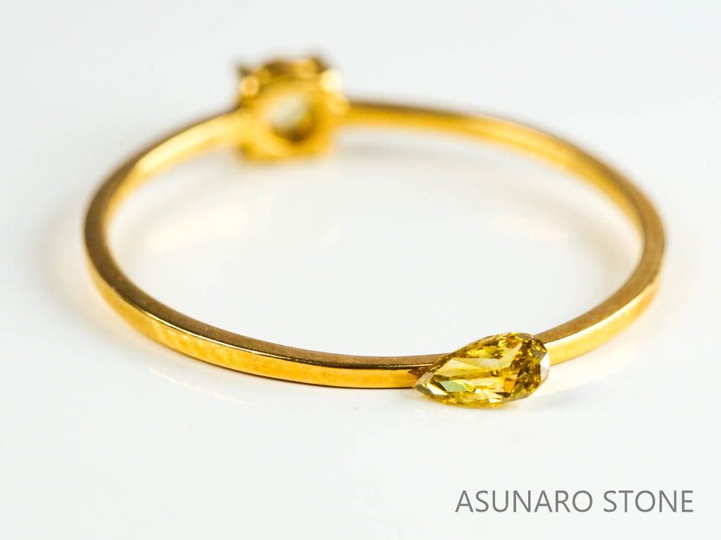 イエローブラウンダイヤモンド 　ペアシェイプ　0.11ct【230125-1335】