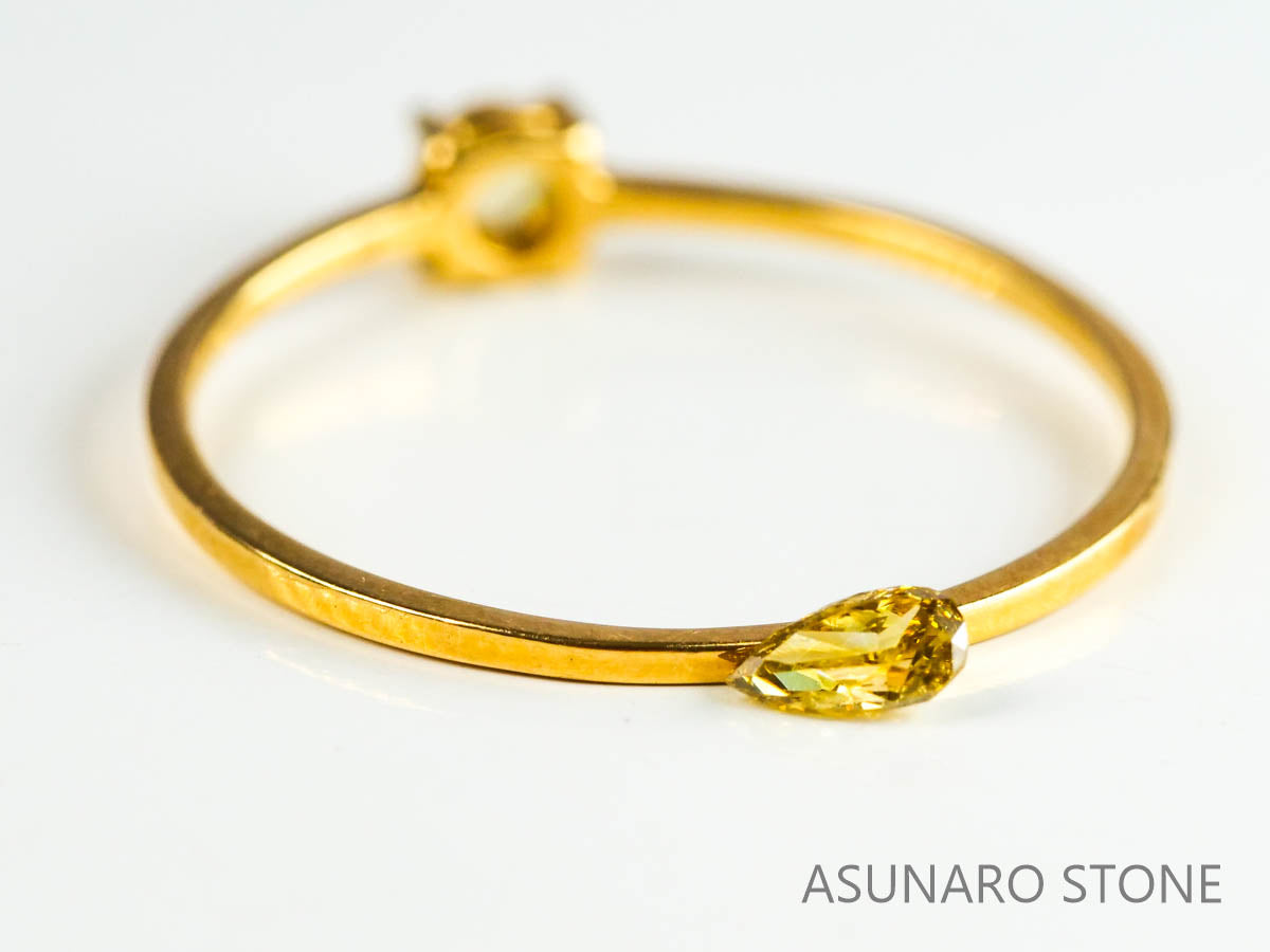 イエローブラウンダイヤモンド 　ペアシェイプ　0.11ct【230125-1335】
