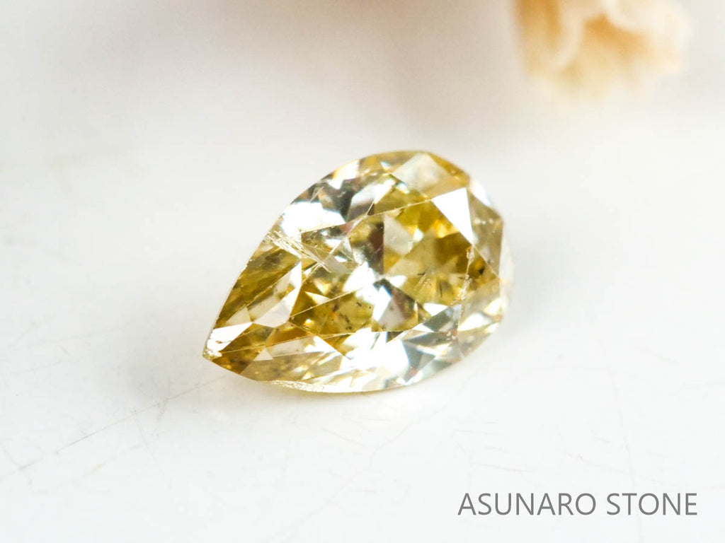 シャンパンカラーダイヤモンド 　ペアシェイプ　0.12ct【230125-1336】