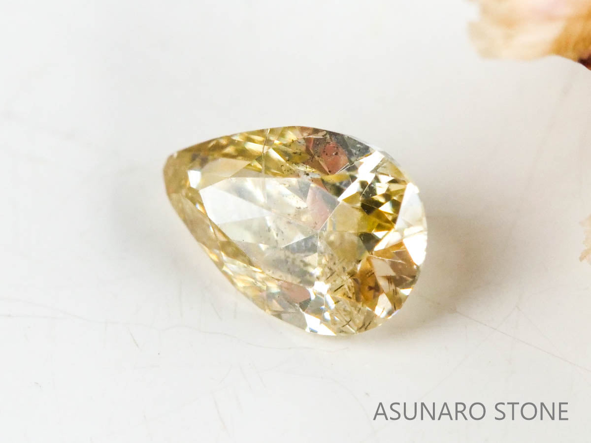 シャンパンカラーダイヤモンド 　ペアシェイプ　0.12ct【230125-1336】