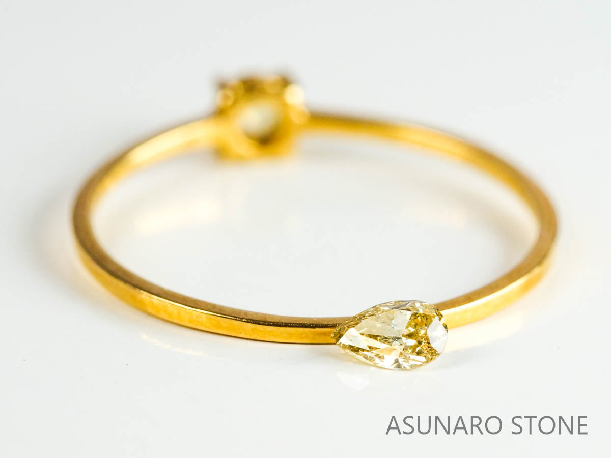 シャンパンカラーダイヤモンド ペアシェイプ 0.12ct【230125-1336  