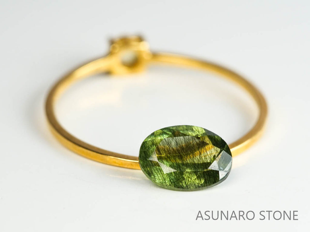 ルドウィジャイトインペリドット（ルチルペリドット）オーバルカット　パキスタン産   0.91ct【221226-1346】