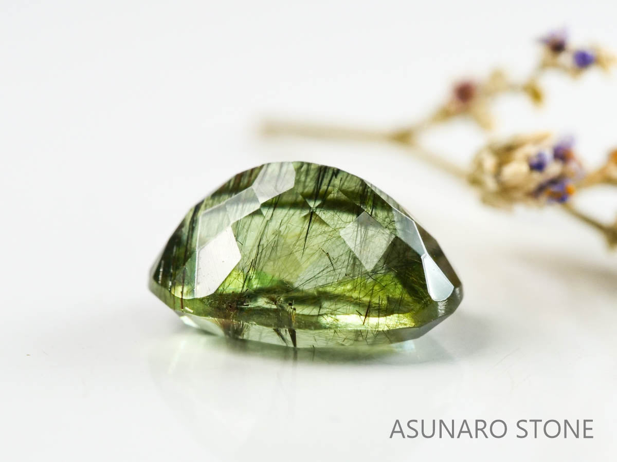 ルドウィジャイトインペリドット（ルチルペリドット）オーバルカット　パキスタン産   2.77ct【221226-1348】