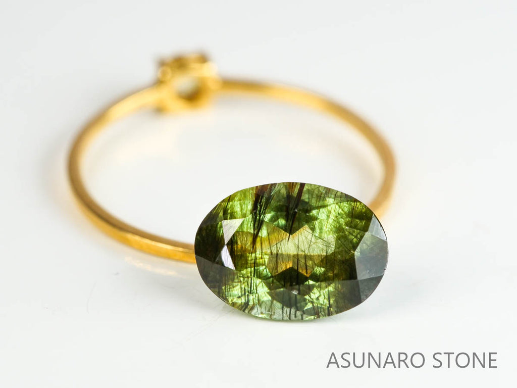 ルドウィジャイトインペリドット（ルチルペリドット）オーバルカット　パキスタン産   2.77ct【221226-1348】