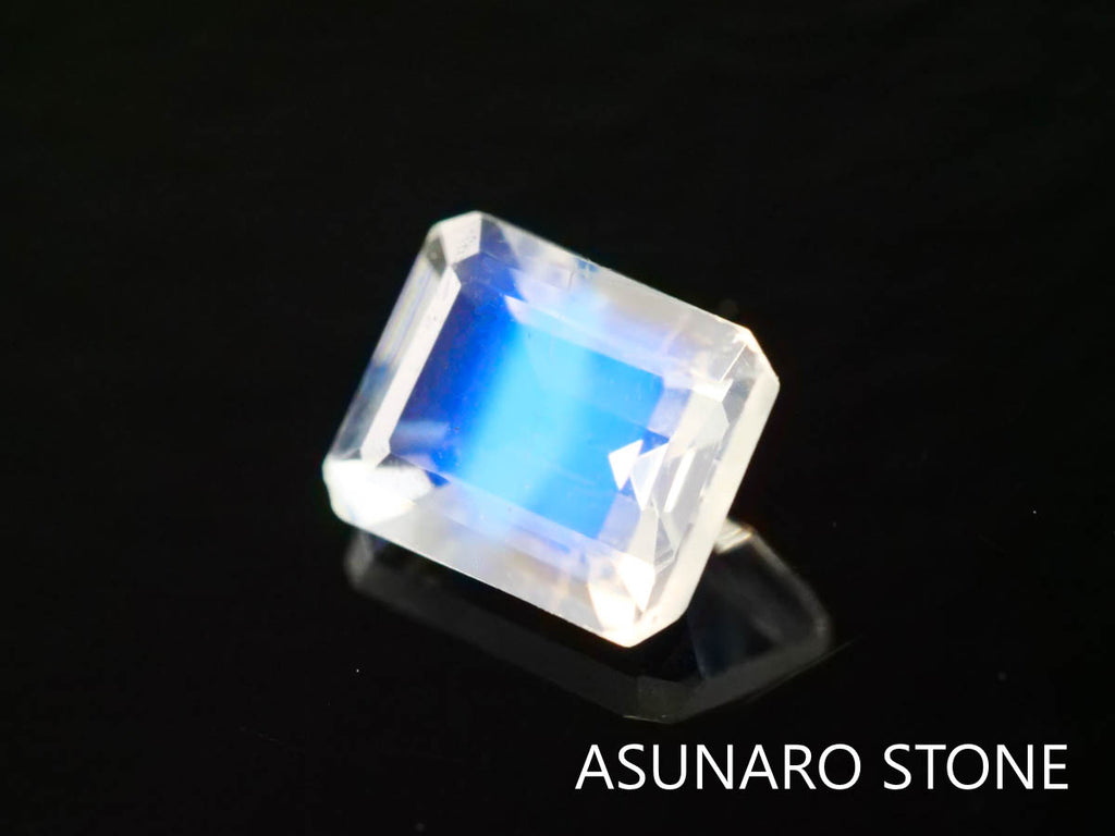 アンデシンラブラドライト  エメラルドカット　インド産　　0.35ct【230125-1350】