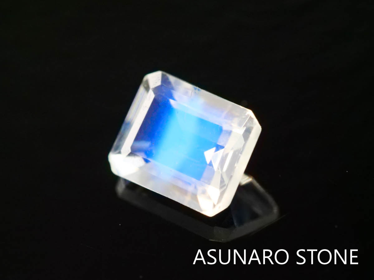 アンデシンラブラドライト  エメラルドカット　インド産　　0.35ct【230125-1350】