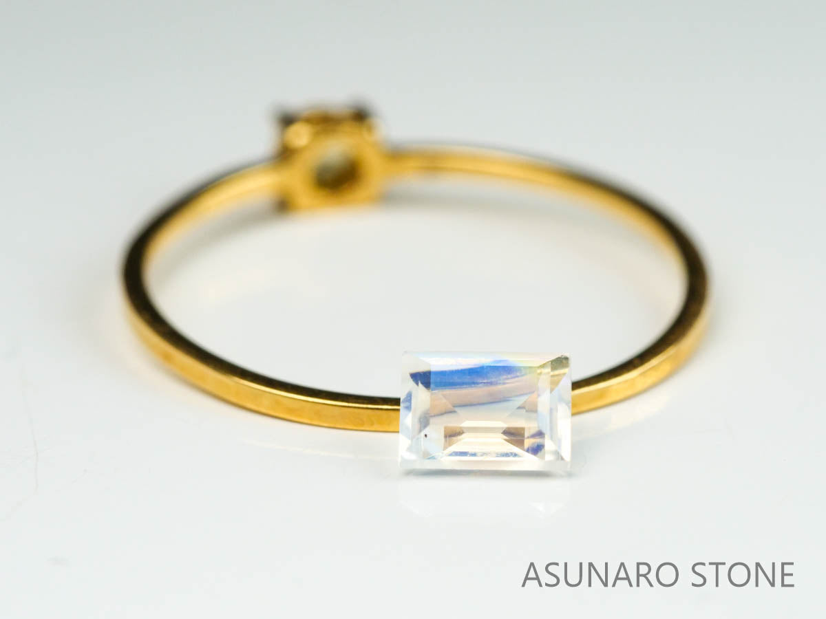 アンデシンラブラドライト  スクエアカット　インド産　　0.35ct【230125-1351】