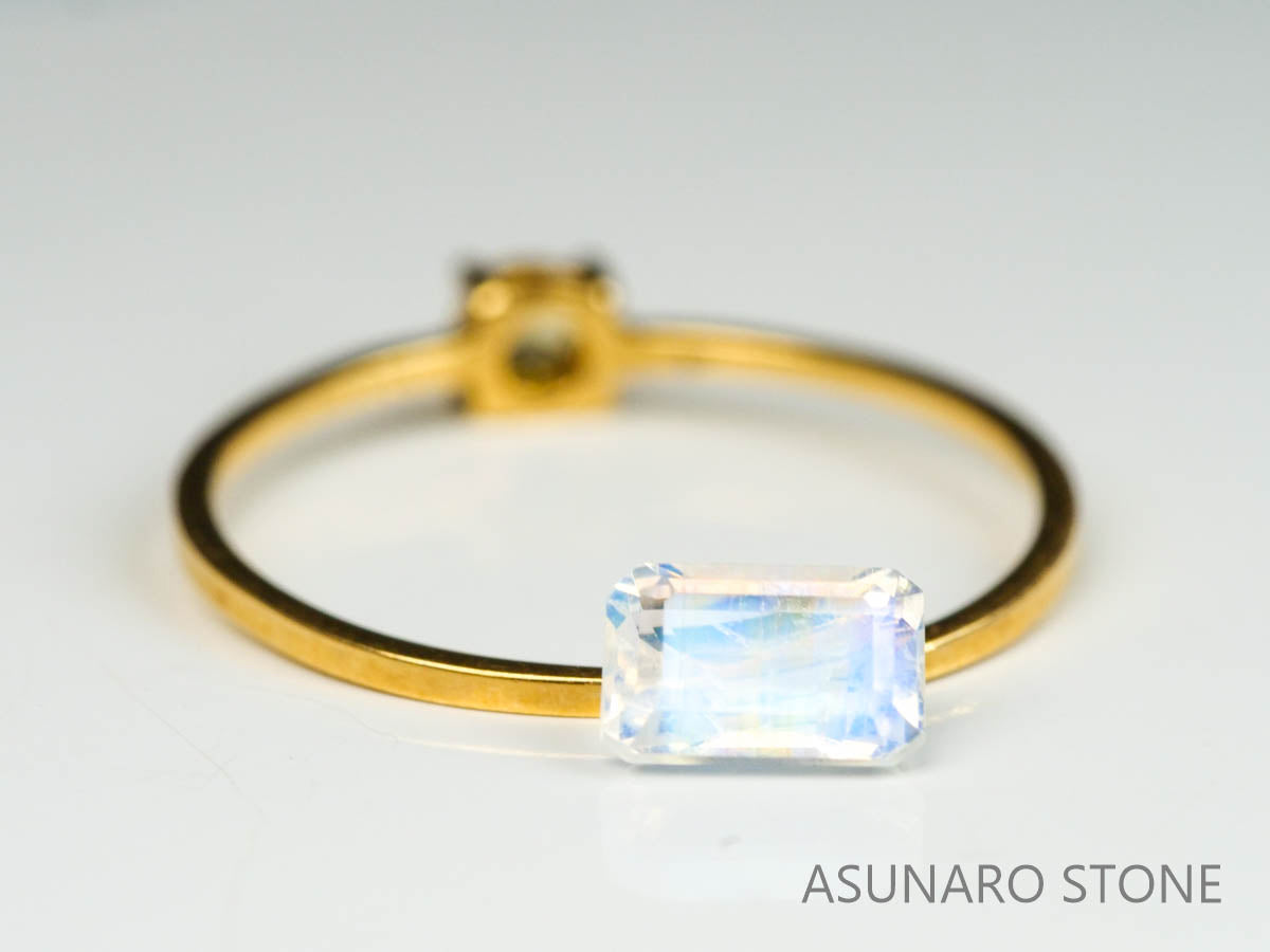 アンデシンラブラドライト  エメラルドカット　インド産　　0.56ct【230125-1352】