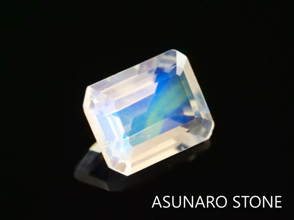 アンデシンラブラドライト  エメラルドカット　インド産　　0.33ct【230125-1353】