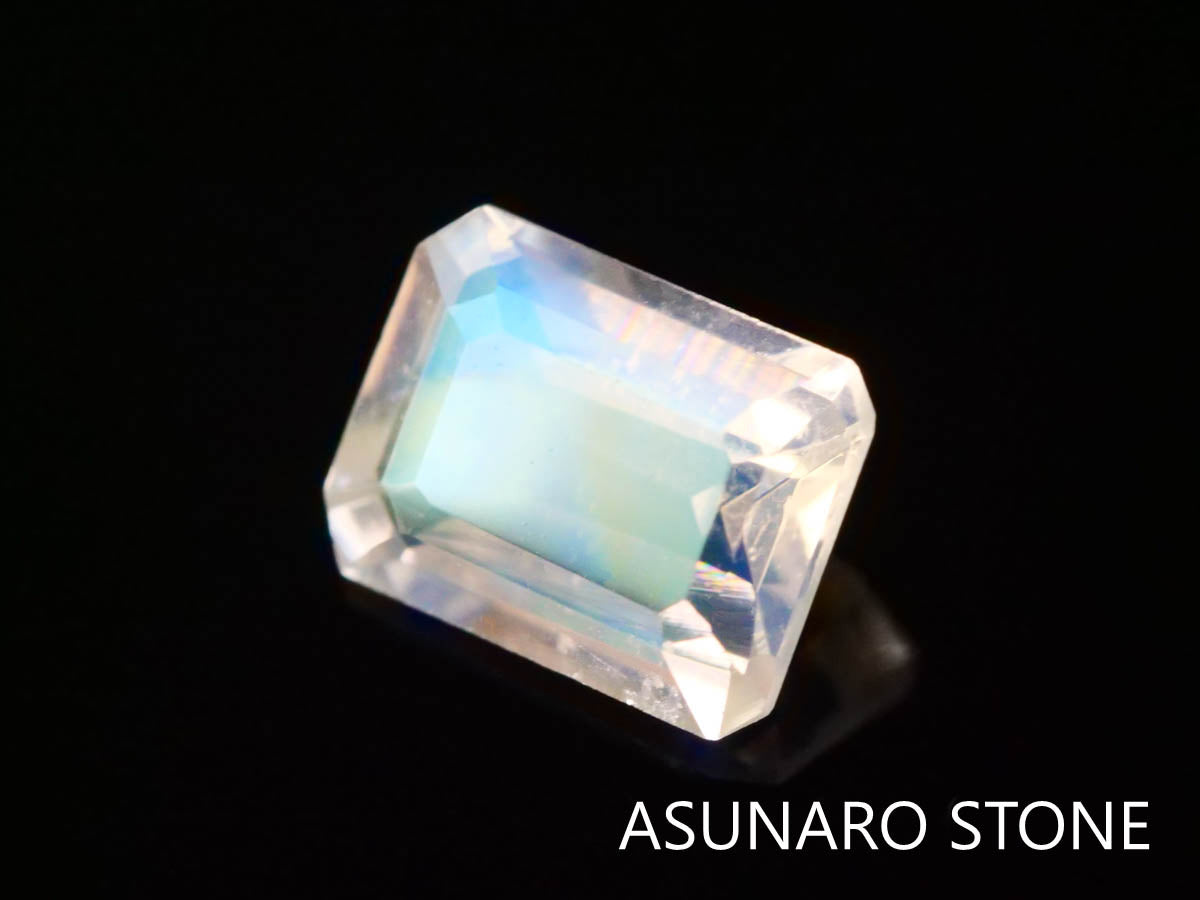 アンデシンラブラドライト  エメラルドカット　インド産　　0.33ct【230125-1354】