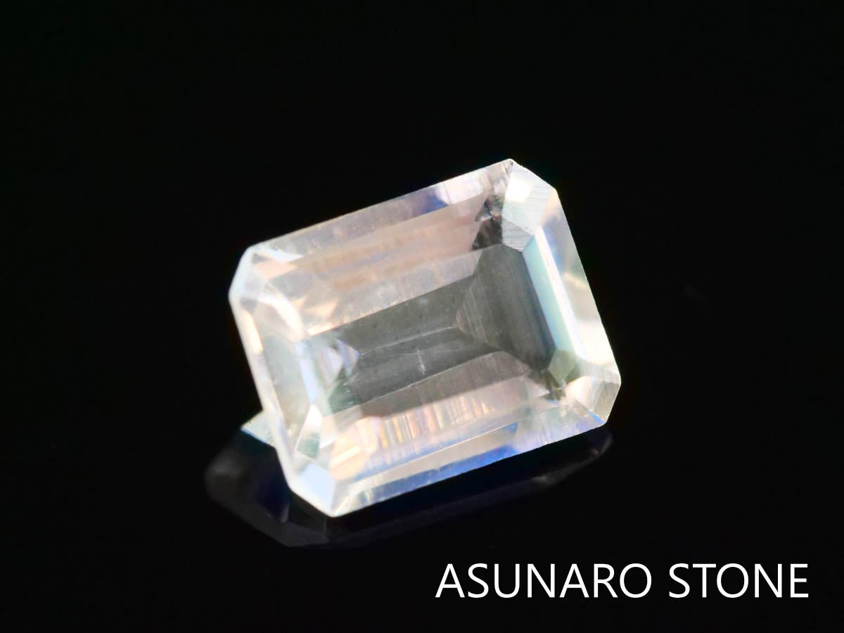 アンデシンラブラドライト  エメラルドカット　インド産　　0.33ct【230125-1354】