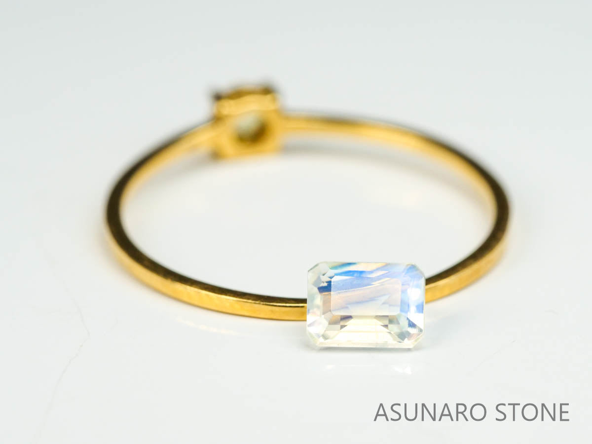 アンデシンラブラドライト  エメラルドカット　インド産　　0.34ct【230125-1357】