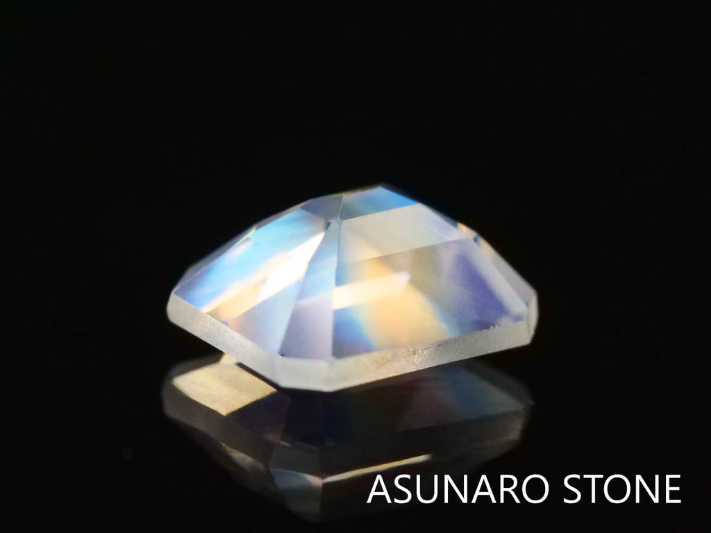 アンデシンラブラドライト  エメラルドカット　インド産　　0.41ct【230125-1359】