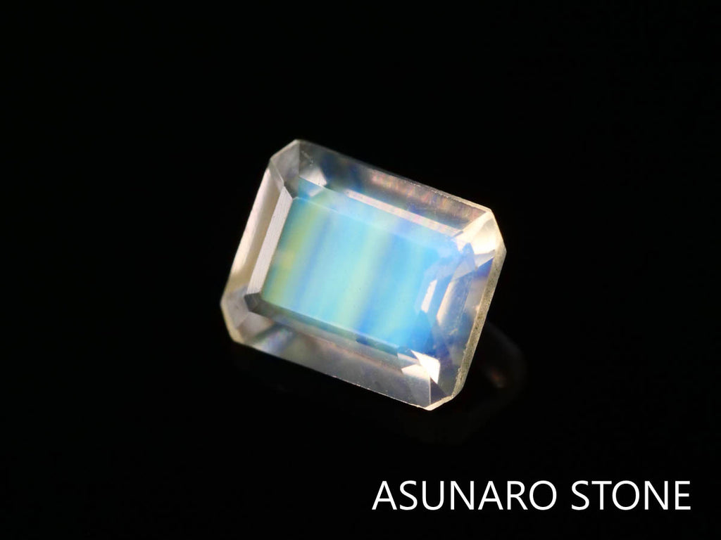アンデシンラブラドライト  エメラルドカット　インド産　　0.37ct【230125-1360】