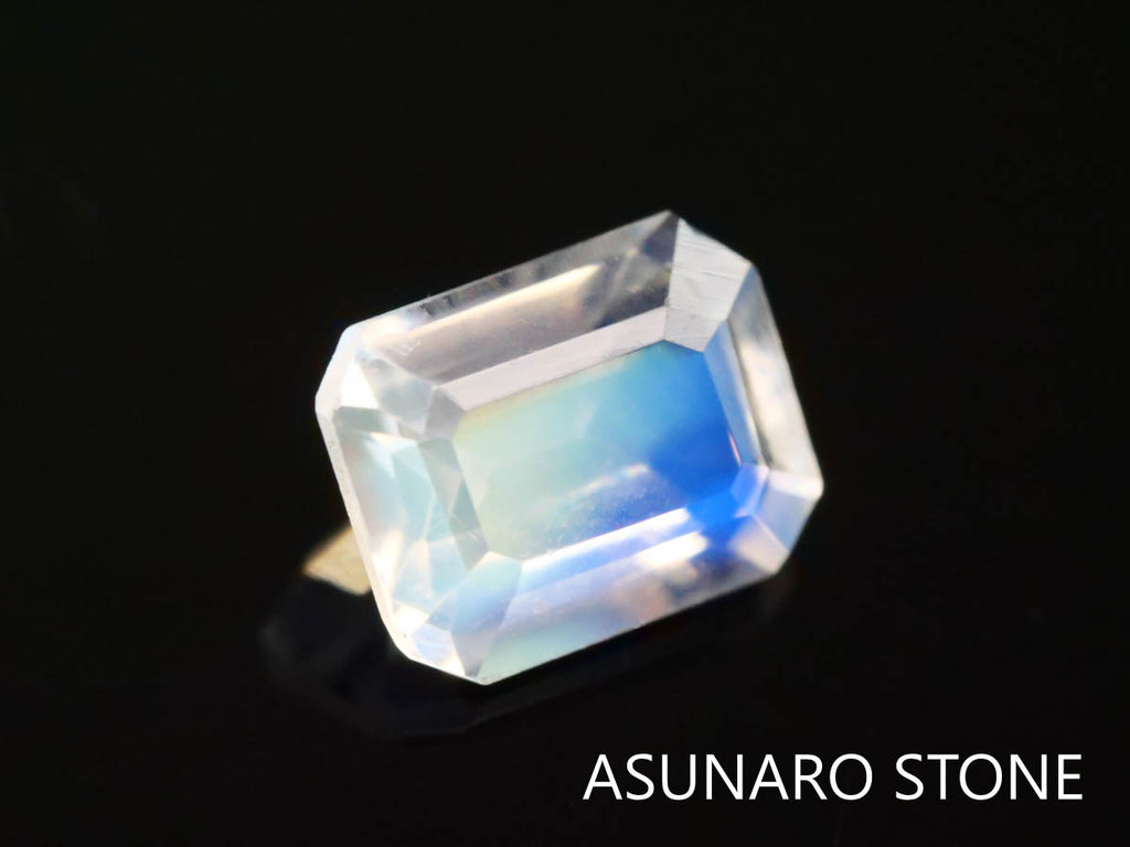 アンデシンラブラドライト  エメラルドカット　インド産　　0.37ct【230125-1361】